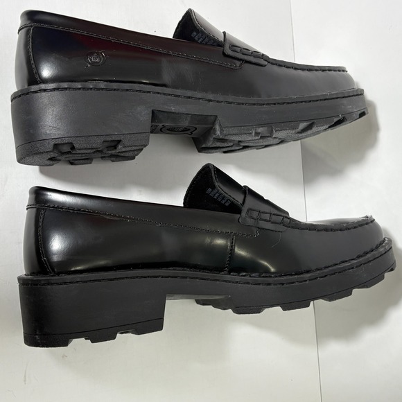 Born Black Leather Chunky Loafer Womens 10 Lug Sole Preppy Academia Minimalist - Picture 3 of 11